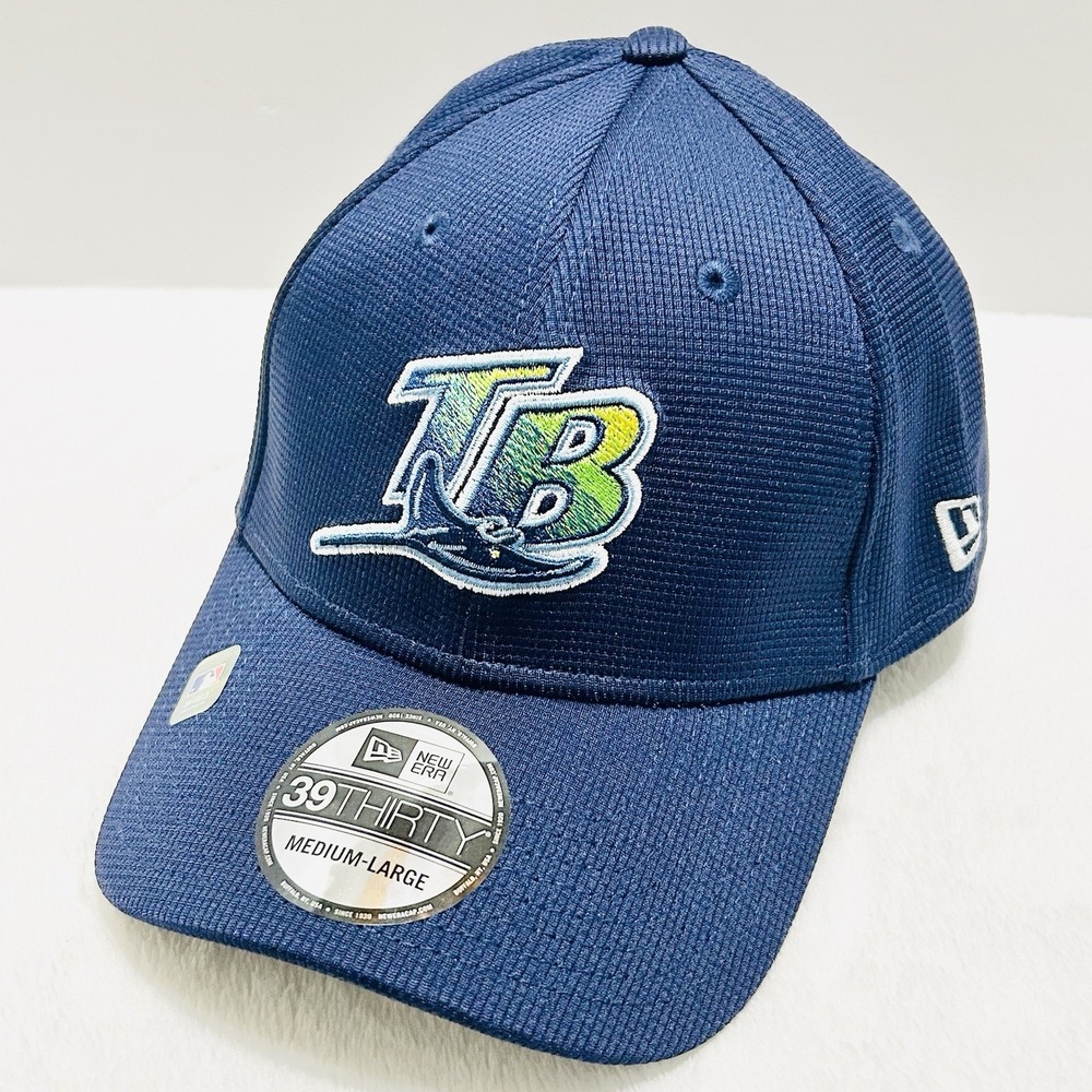 New Era Tampa Bay Rays Batting Practice 39THIRTY Stretch Hat Cap M/L Blue MLB